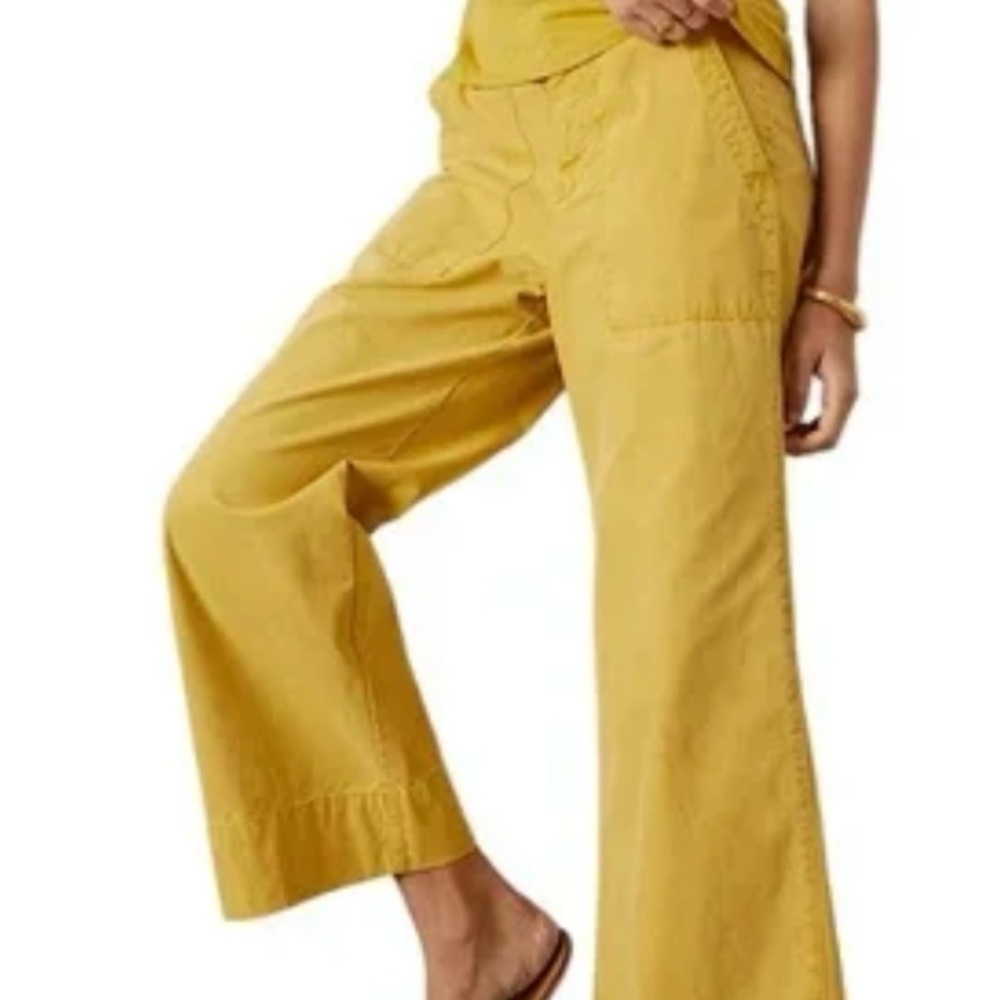 Mya cotton canvas pant by velvet by Graham and Spencer Yellow Pants 4